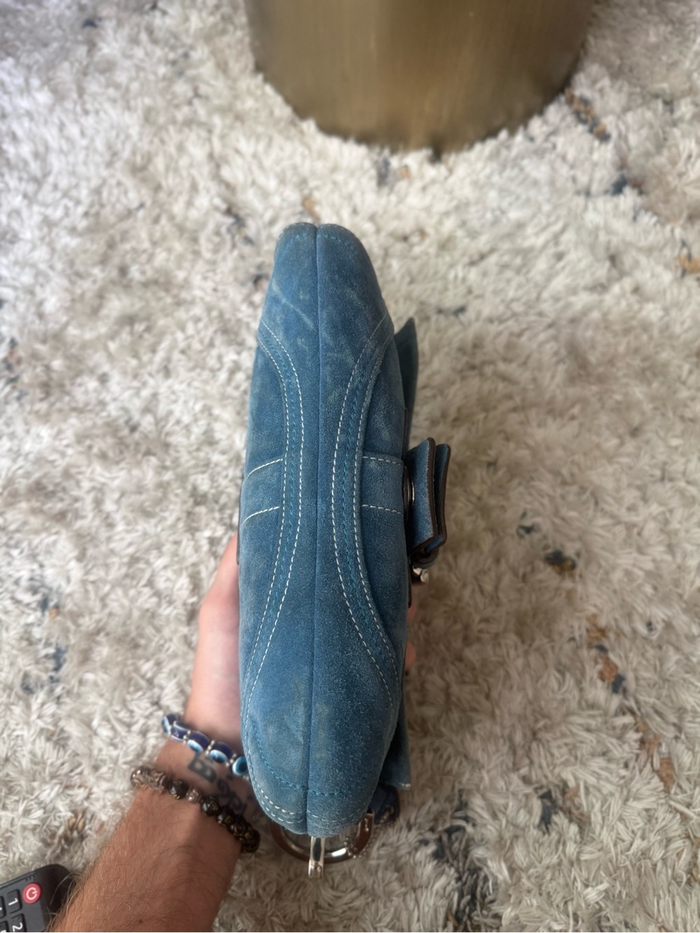 COACH RARE VINTAGE 2005 BLUE SUEDE SOHO DEMI FLAP - Picture 3 of 8